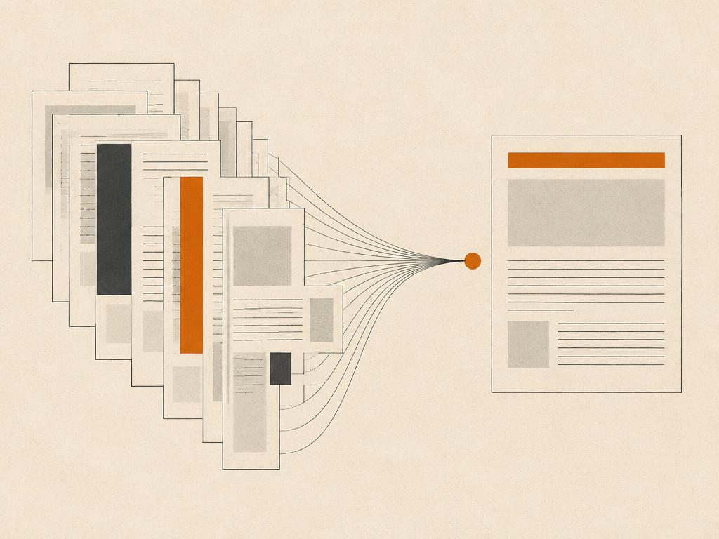 Editorial artwork in warm tones